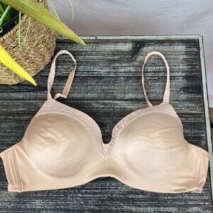 Le Mystere Nude Wire Free lightly padded Contour Cup Bra 32D